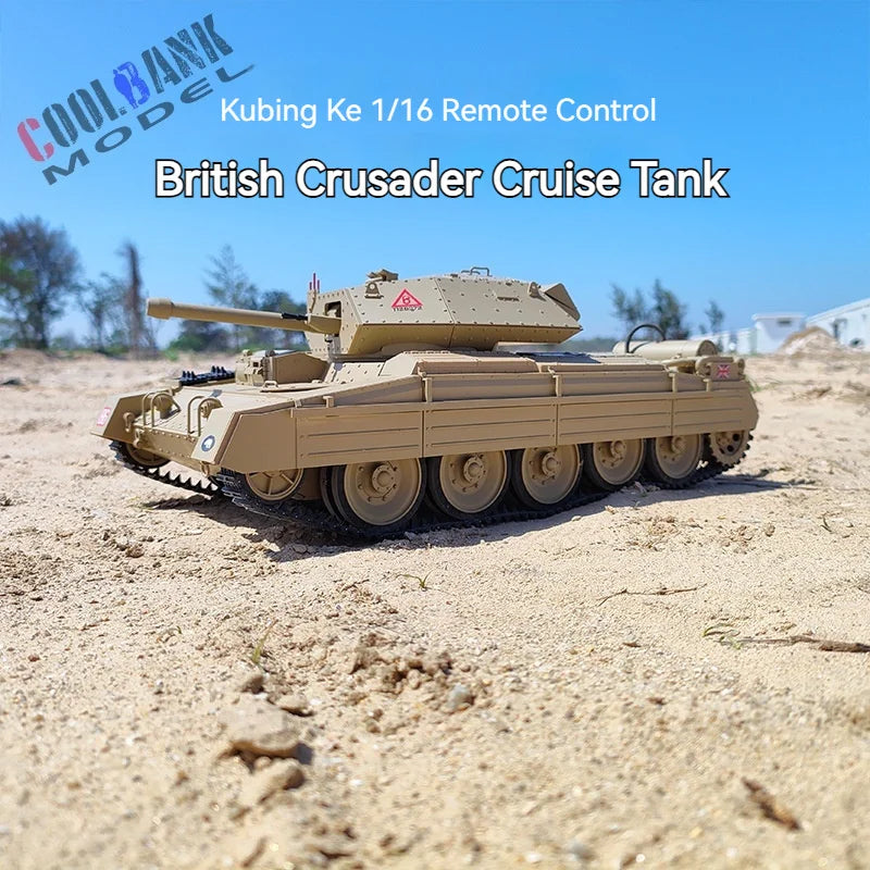 MN Model 2025 Remote Controlled British Crusader MkIII Military Tank Toy for Boys Telescopic Smoke Belt Simulation Warehouse Soldier