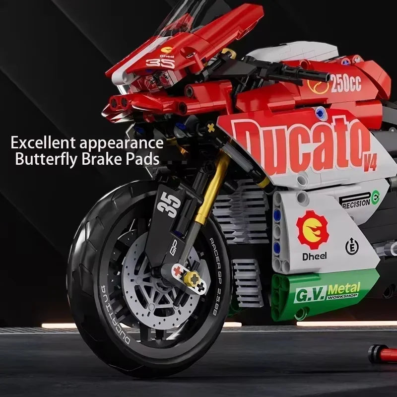 Famous V4 Motorcycle Super Motorbike Building Blocks Set
