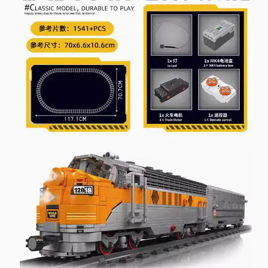 Mould King 12027-ST12022 Technical RC EMD Diesel Locomotive Building Block Remote Control Train Bricks