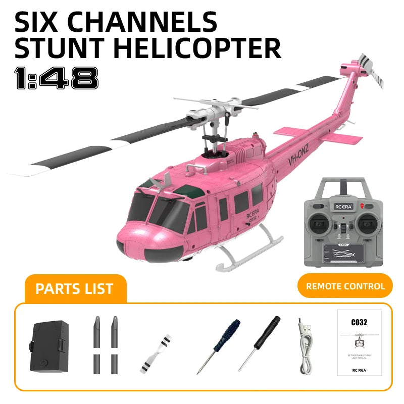 1/48 Remote-Controlled Armed RC Helicopter UH1 Simulated Helicopter Six-Channel 3D Stunt Model Aircraft Rtf Intelligent Positioning
