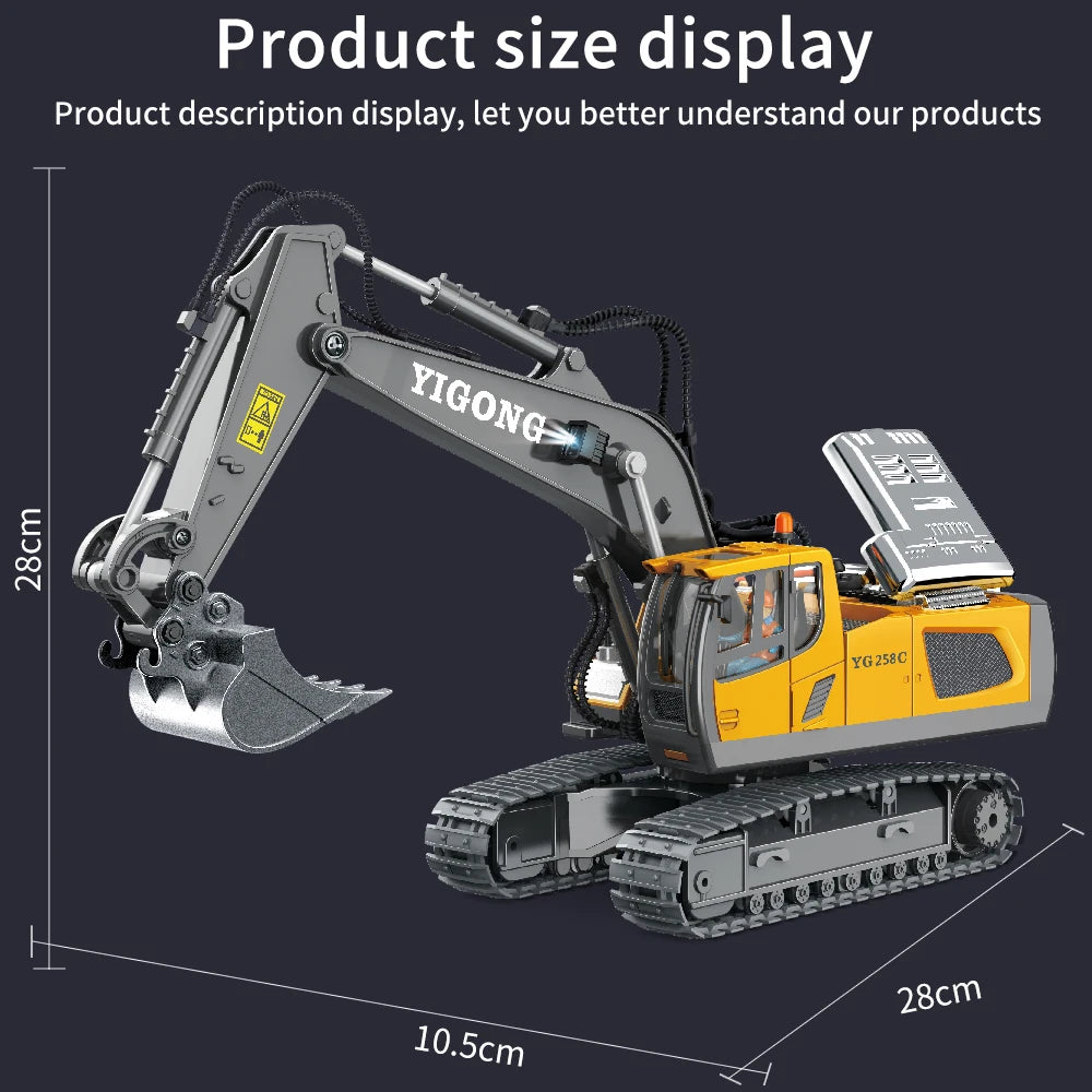 Lkçomo 4WD Remote Control Excavator Toy Radio Controlled RC Dump Truck Vehicle Crawler Bulldozer Construction
