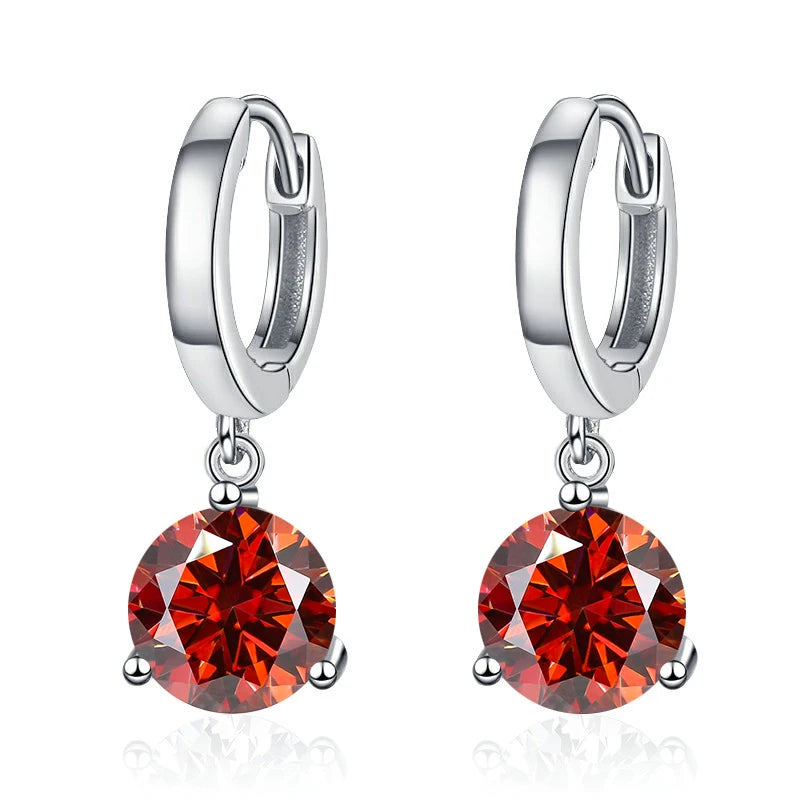 2ct Moissanite Diamond Earrings 100% S925 Sterling Sliver Orginal Drop Earring Wedding Bride Jewelry with Certificate for Women