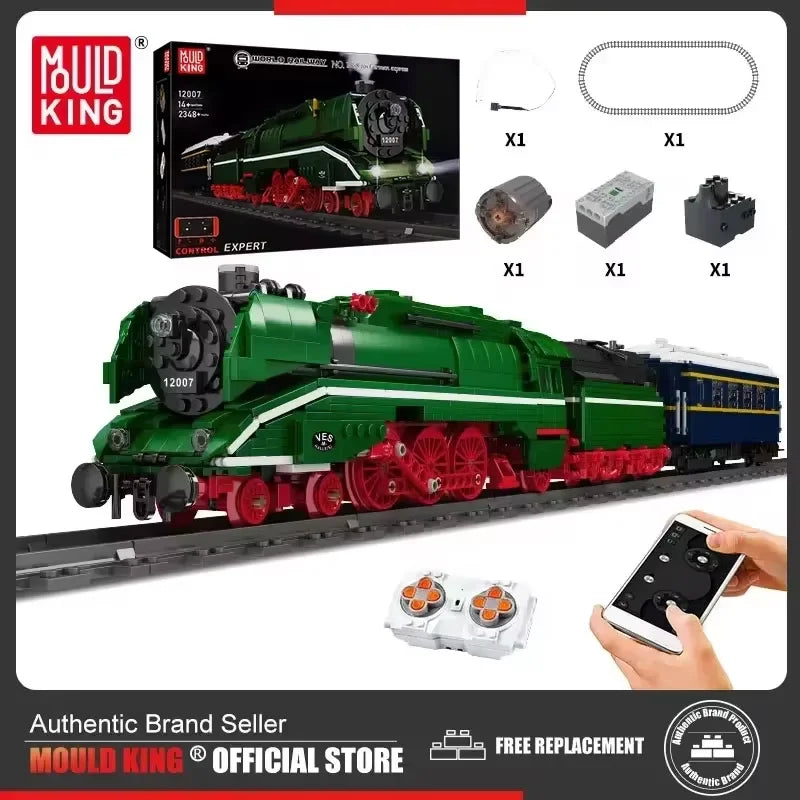 Mould King 12007 Remote Control Train Motorized BR18 201 German Express Train Building Blocks