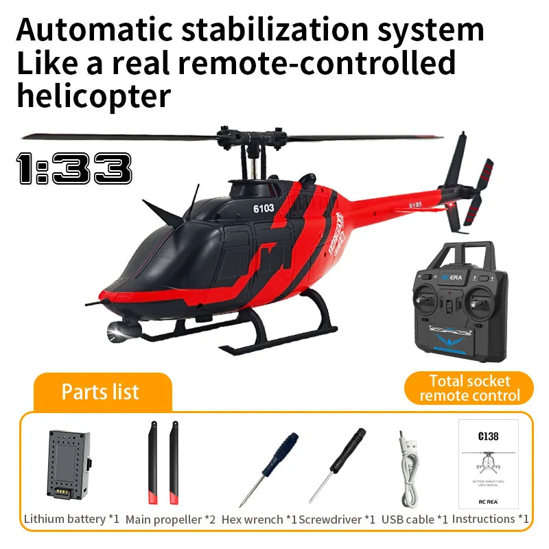 Thelink Rc Era C138 1:33 6 Channel Single Paddle Aileron Free RC Helicopter Barometer Fixed Height 3d Rolling Toy Rc Planes