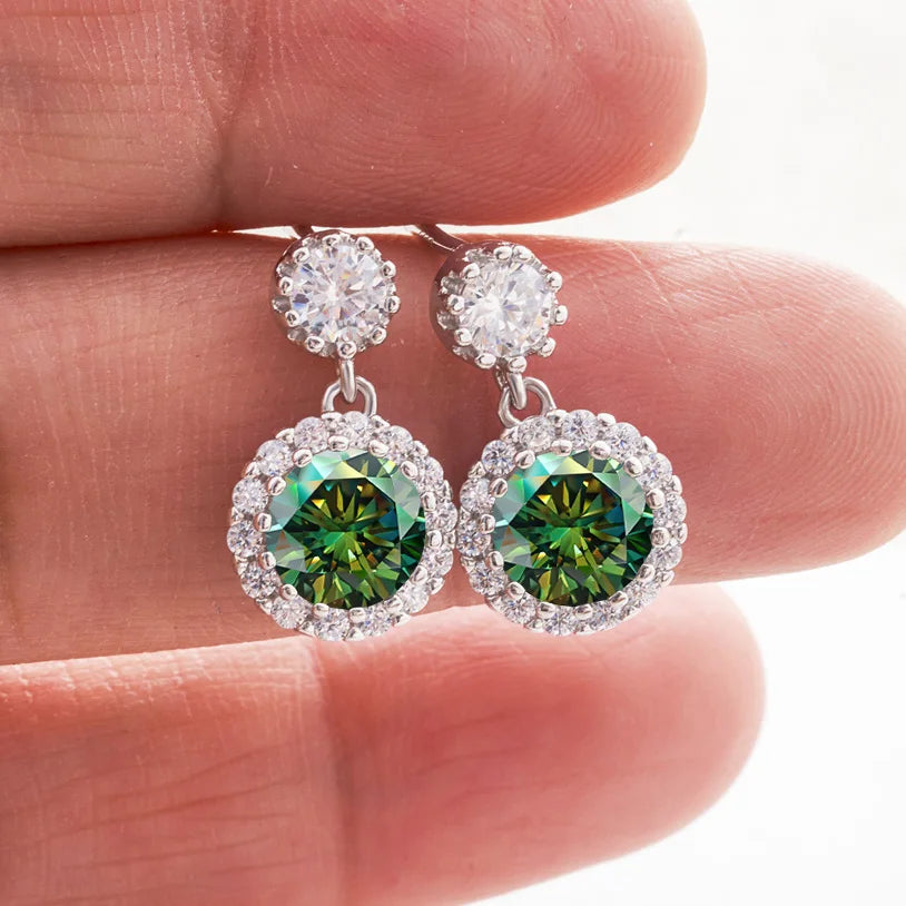 1ct Moissanite Diamond Earrings for Women S925 Sterling Sliver 18k White Gold Plated Diamond Drop Earring Gifts with Certificate