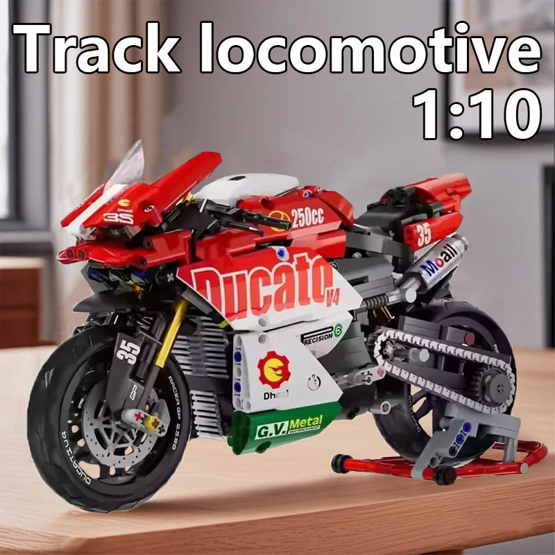Famous V4 Motorcycle Super Motorbike Building Blocks Set