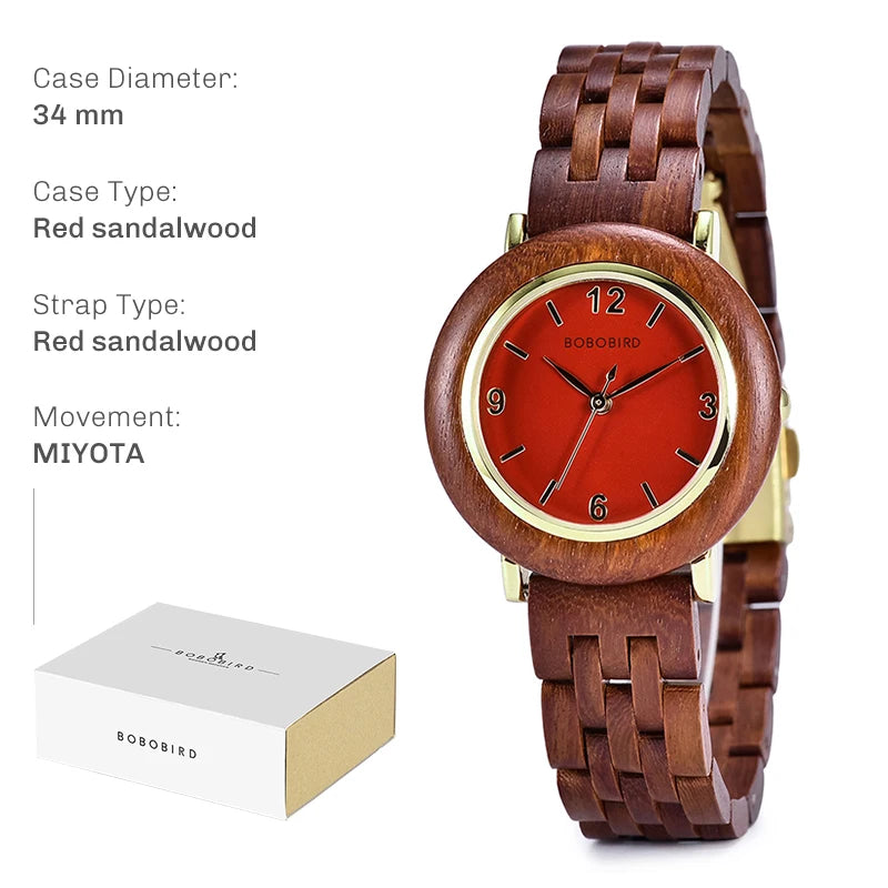 BOBO BIRD Wood Watches for Women Nature Lightweight Engraved Wooden Watch Simple Lady Quartz Wristwatch Custom Gift for Her