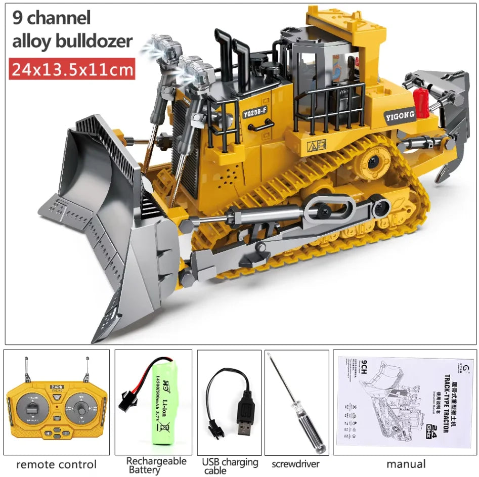 Lkçomo 4WD Remote Control Excavator Toy Radio Controlled RC Dump Truck Vehicle Crawler Bulldozer Construction