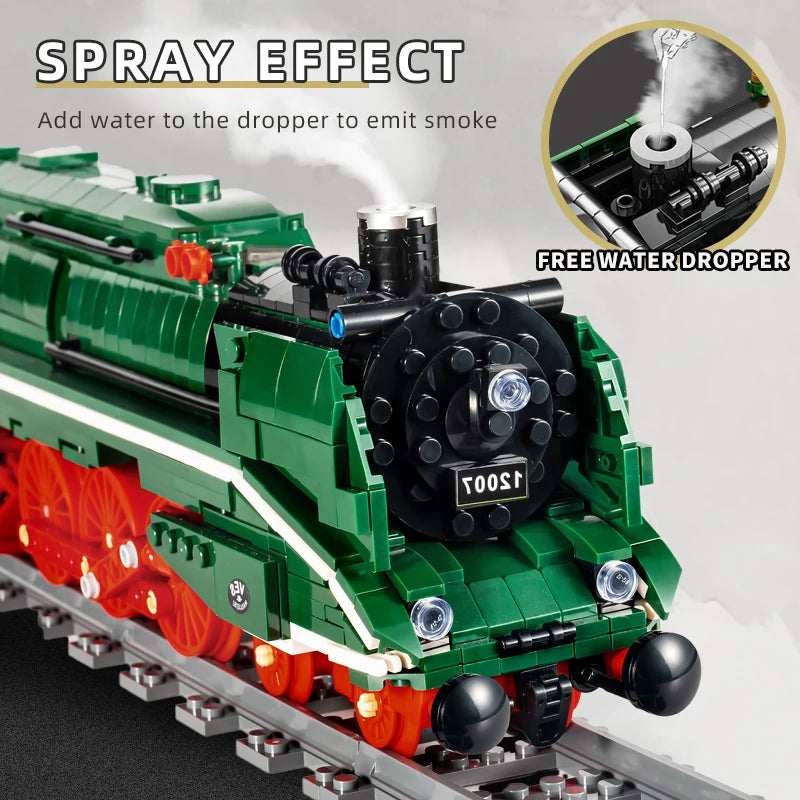 Mould King 12007 Remote Control Train Motorized BR18 201 German Express Train Building Blocks