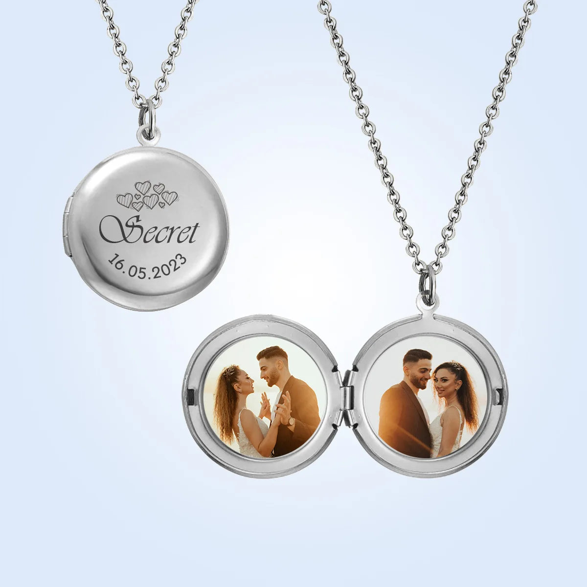 New 10pieces/lot Mirror Polish Stainless Steel DIY Round Photo Picture Frame Locket Pendant Necklace
