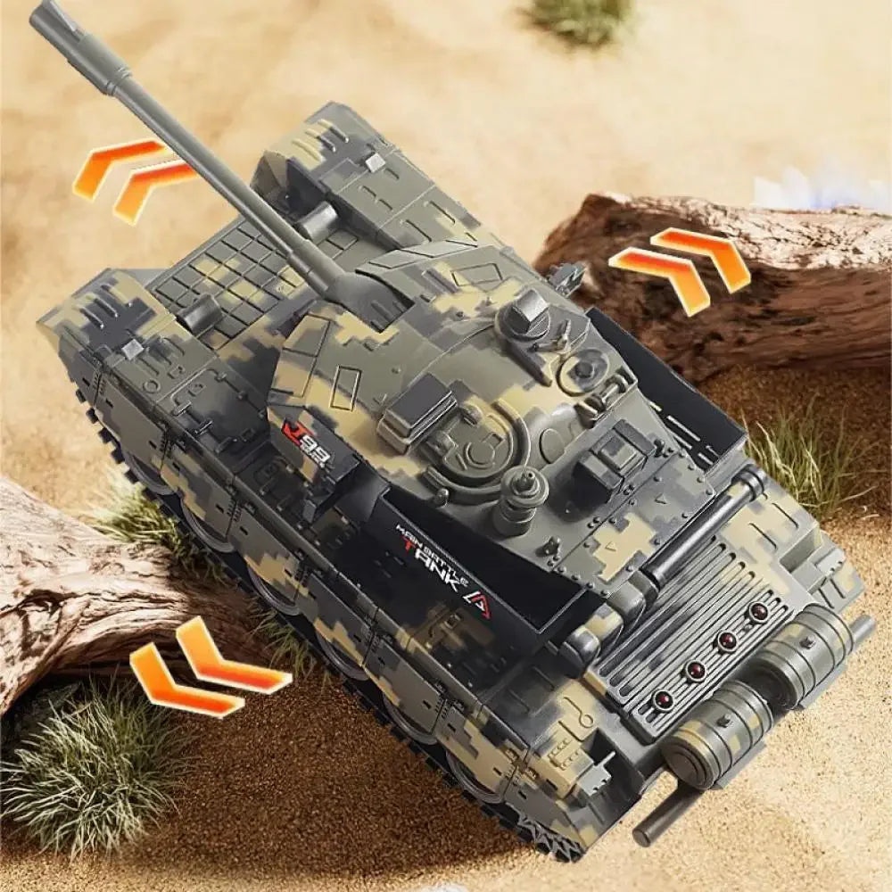 KMoist 2.4GHz Tank Model Toy for Boys Remote Control Tank Children Military Battle Tank Simulation Model With Sound Light Toy Vehicles