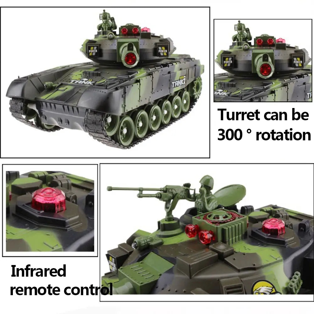 KMoist 54Cm RC Tank 2.4G Remote Control War Tank Large Military Models Light Sound Radio Controlled Toy