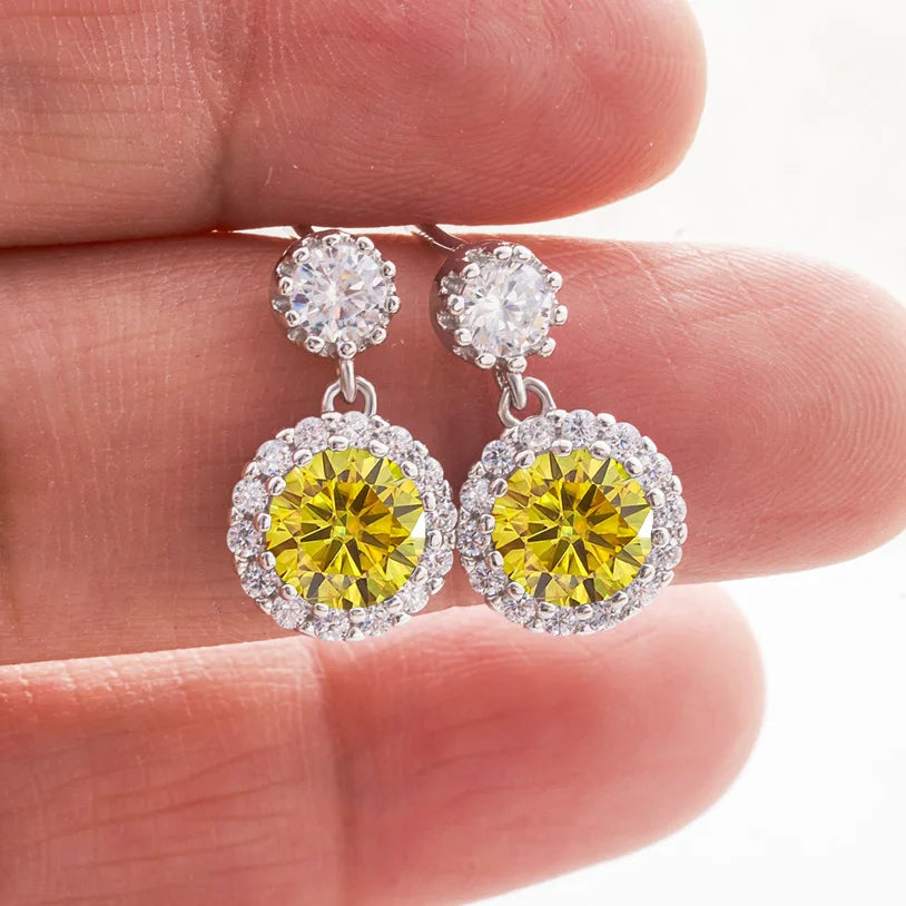 1ct Moissanite Diamond Earrings for Women S925 Sterling Sliver 18k White Gold Plated Diamond Drop Earring Gifts with Certificate