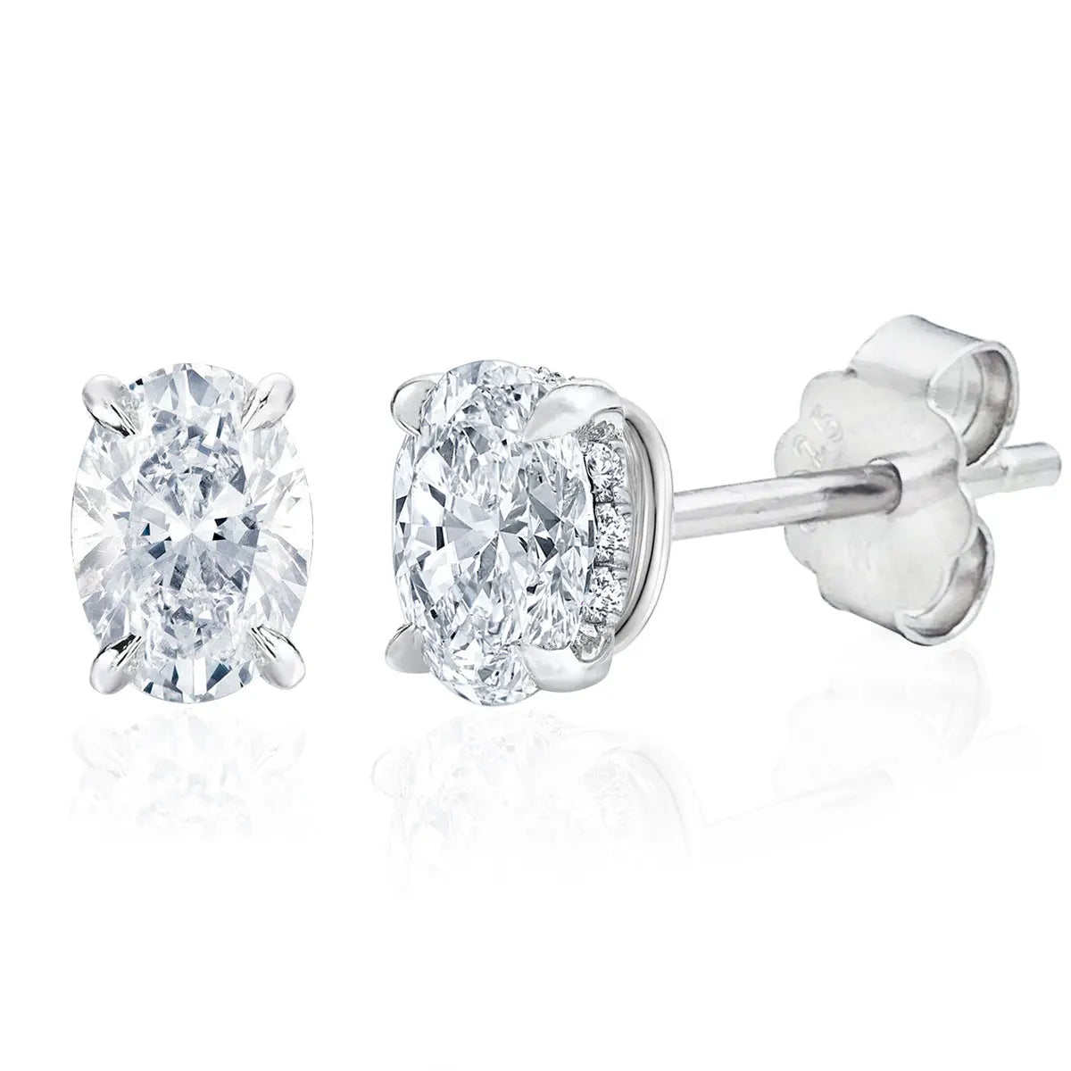 DEZO Total 4 Carats Oval Cut Moissanite Earring For Women Solid 925 Sterling Silver Stud Earrings VVS D Color GRA Certificate