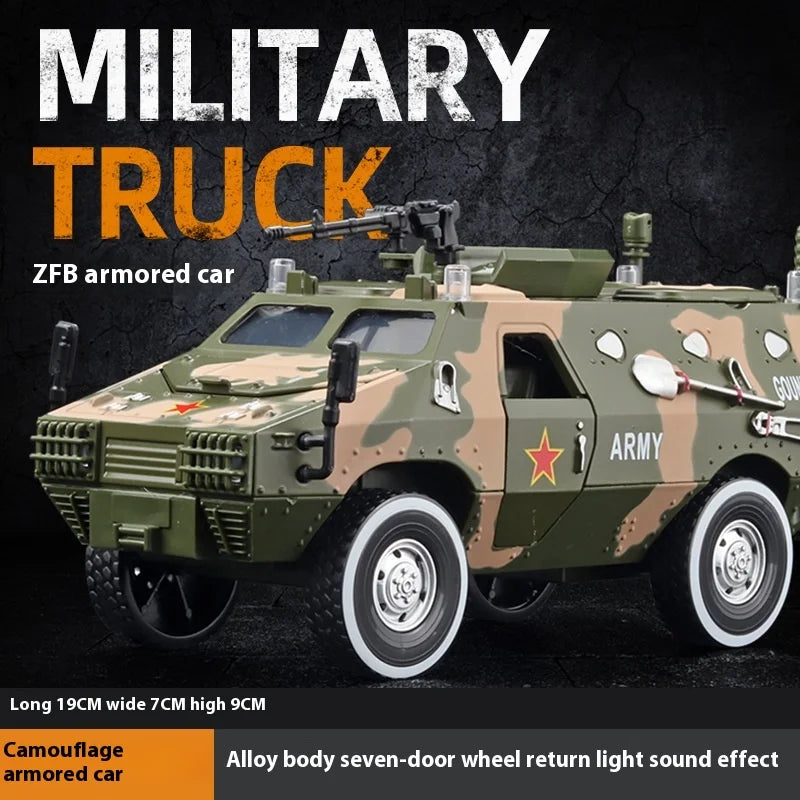Moisto 1:32 Willys GP JEEP Military Off Road Vehicle Alloy Model Car Metal Diecast Sound and Light Toys Military Truck
