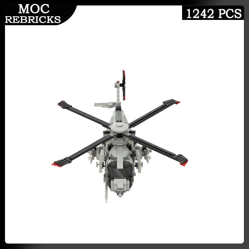 WW2 MOC Military Europe EH-101 Multi-function Helicopters Model Building Blocks Aircraft Educational Bricks Toys For Boys Gifts
