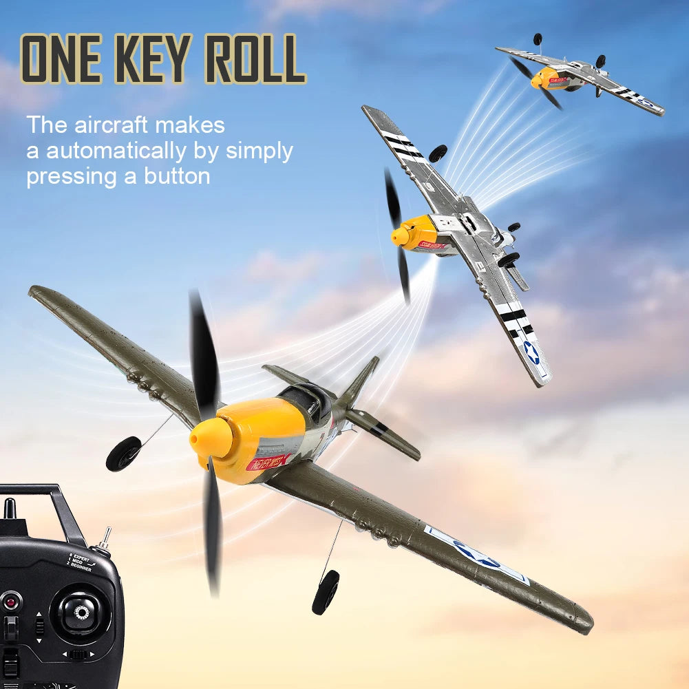 Antsir P51 Mustang 2.4G Radio EPP Foam 4CH 6 Axis 410MM Wingspan RC Fighter One Key Aerobatic RTF