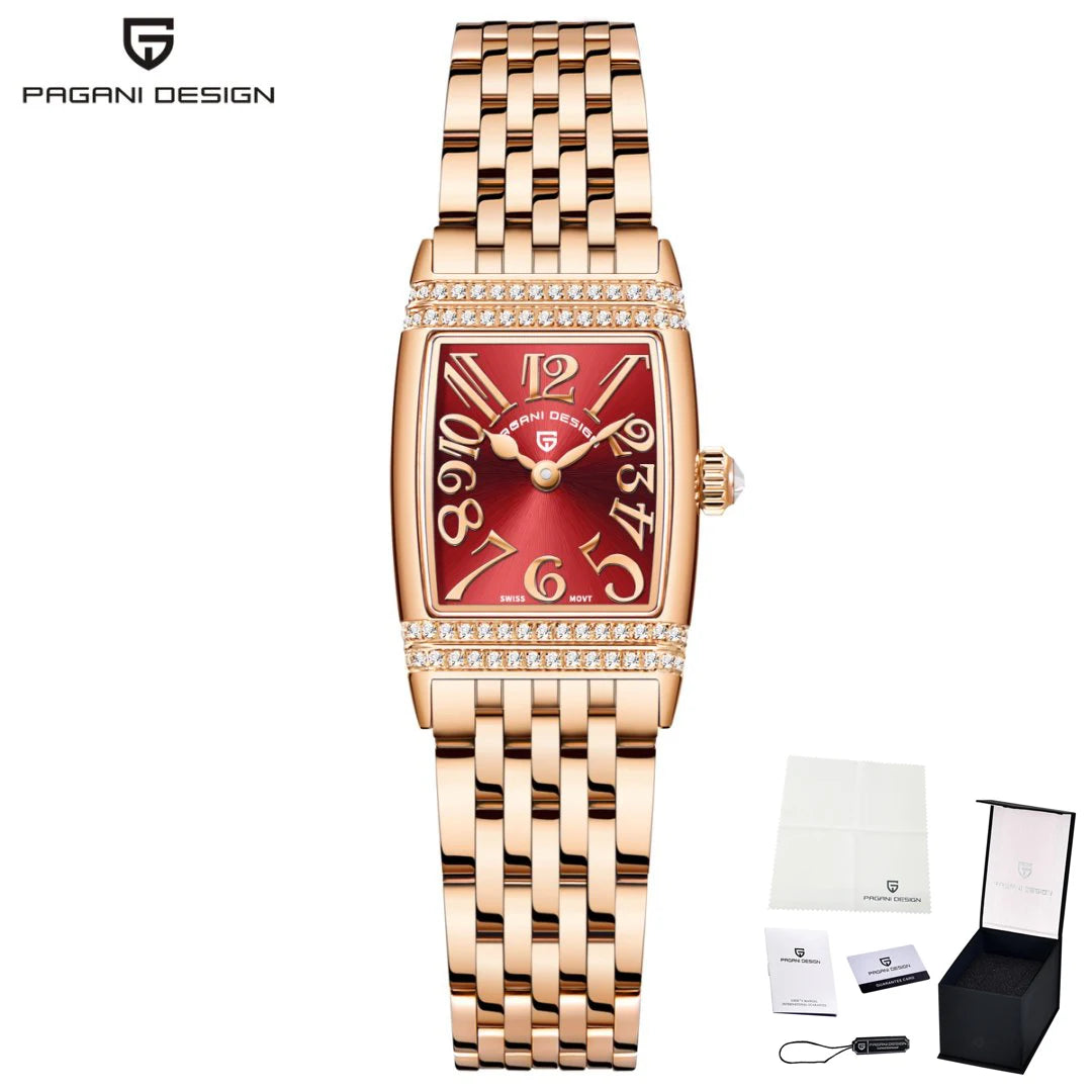 PAGANI DESIGN Luxury Roman numerals Watch For Woman Waterproof  Ladies Watch Stainless Steel Quartz Women's Watches Elegant+Box