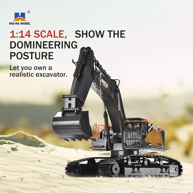 Huina 1592 1:14 Scale 22 Channels 2.4GHz Semi-Alloy Remote control Construction Excavator