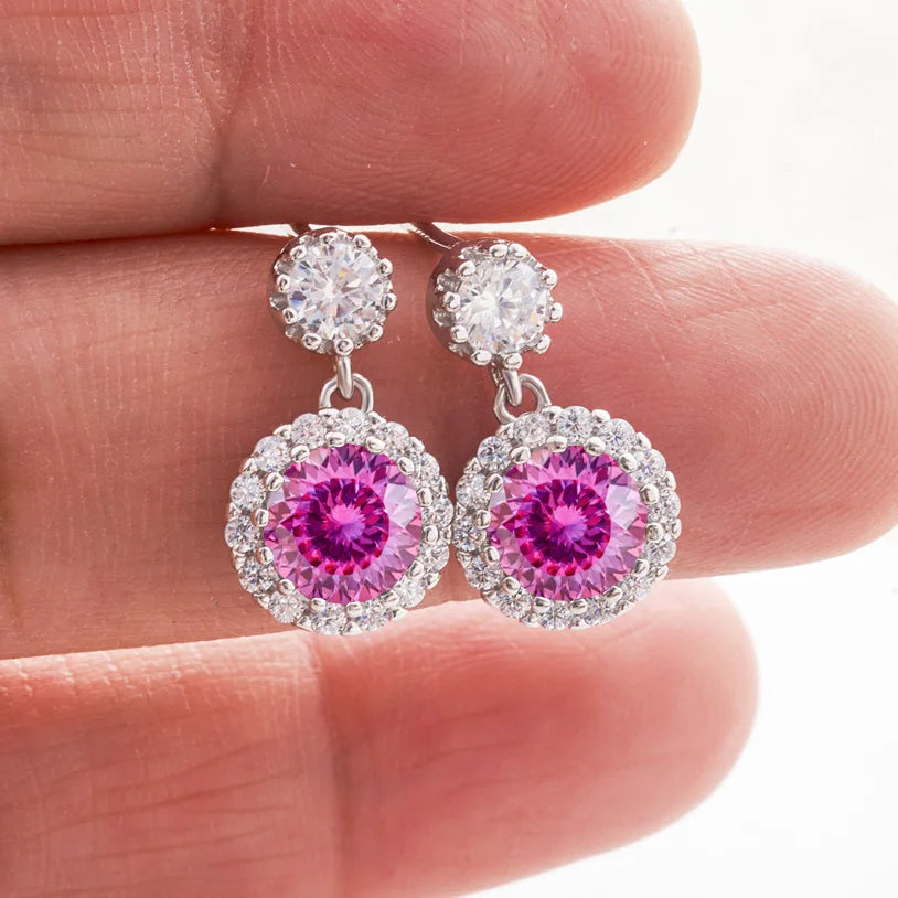 1ct Moissanite Diamond Earrings for Women S925 Sterling Sliver 18k White Gold Plated Diamond Drop Earring Gifts with Certificate