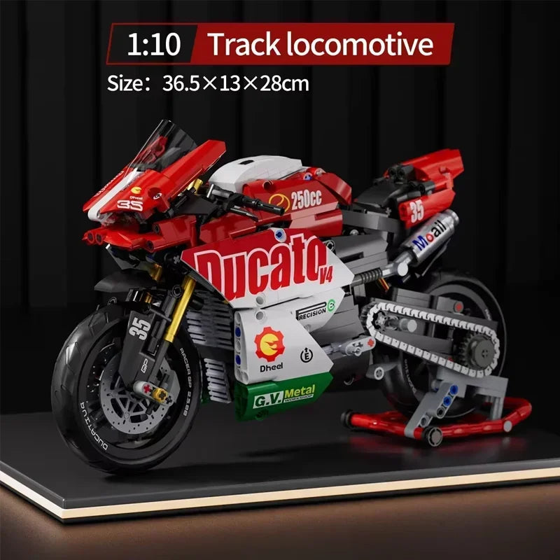 Famous V4 Motorcycle Super Motorbike Building Blocks Set
