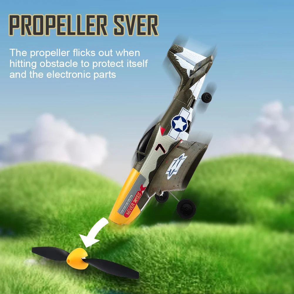 Antsir P51 Mustang 2.4G Radio EPP Foam 4CH 6 Axis 410MM Wingspan RC Fighter One Key Aerobatic RTF
