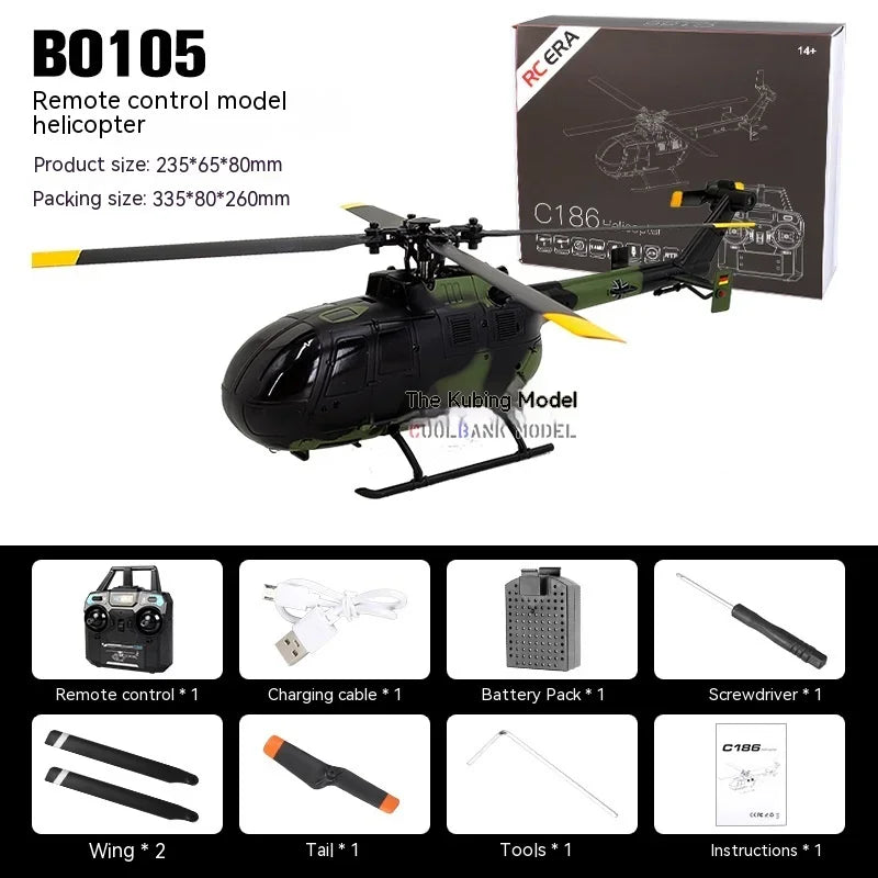 Remote Control Era C186 Remote Control Aviation Helicopter Model Four Channel Single Propeller Aircraft Bo105 Model Toy Aircraft