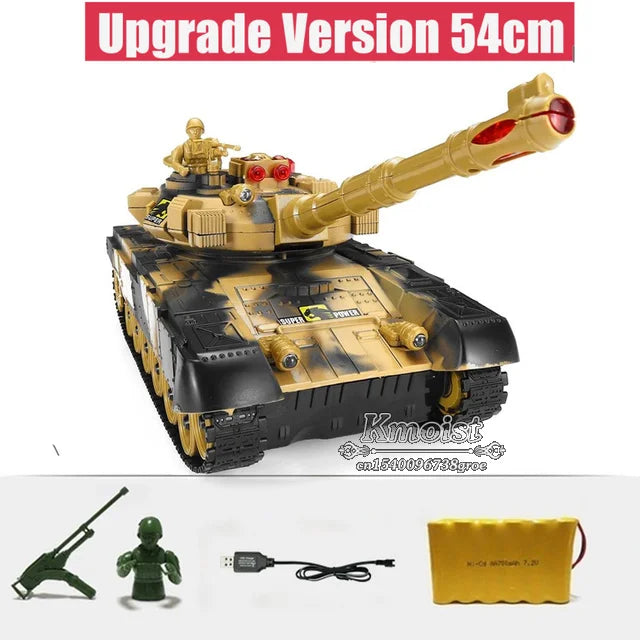 KMoist 54Cm RC Tank 2.4G Remote Control War Tank Large Military Models Light Sound Radio Controlled Toy