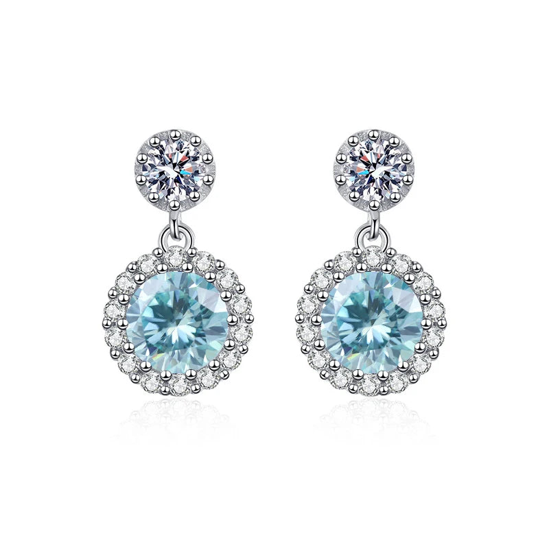 1ct Moissanite Diamond Earrings for Women S925 Sterling Sliver 18k White Gold Plated Diamond Drop Earring Gifts with Certificate