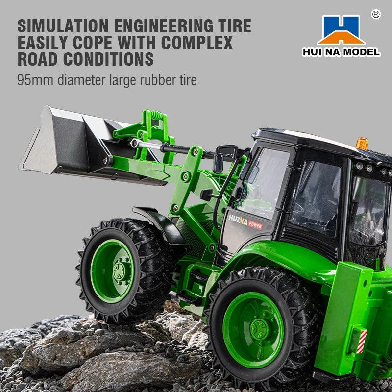 Huina 1:4 1579 Remote Control Truck Excavator 9CH Loader Two-way Forklift Sound Light Truck
