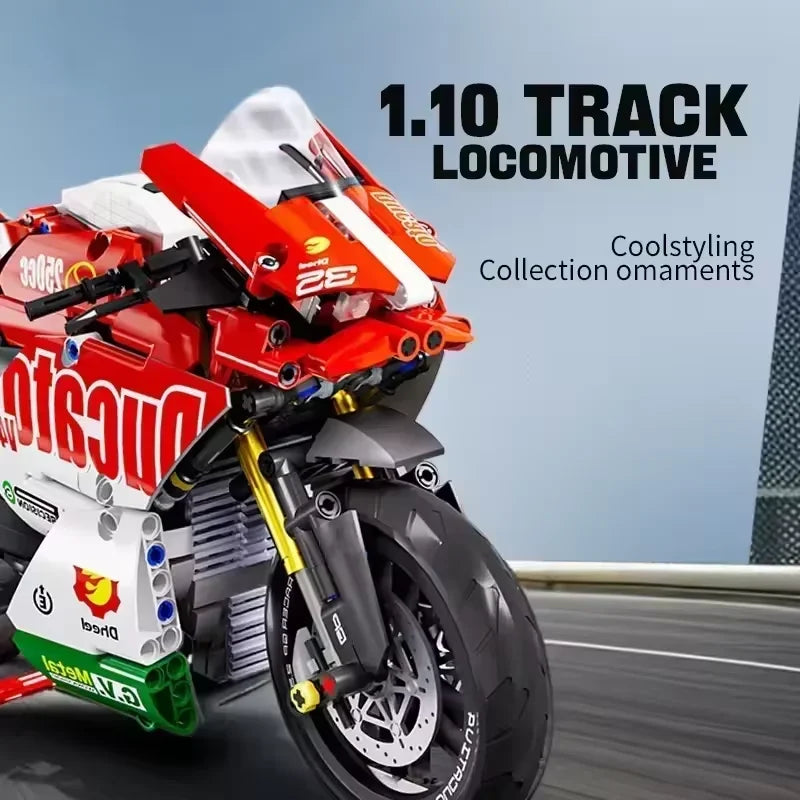 Famous V4 Motorcycle Super Motorbike Building Blocks Set