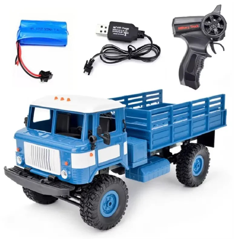LkcoMoce WPL B-24 Remote Control Military Truck DIY Off-Road 4WD RC Car 4 Wheel Drive Climbing B24 GAZ-66 Vehicle