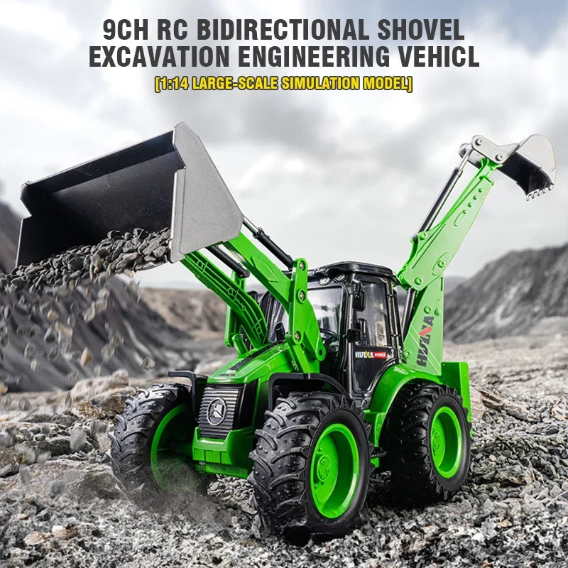 Huina 1:4 1579 Remote Control Truck Excavator 9CH Loader Two-way Forklift Sound Light Truck