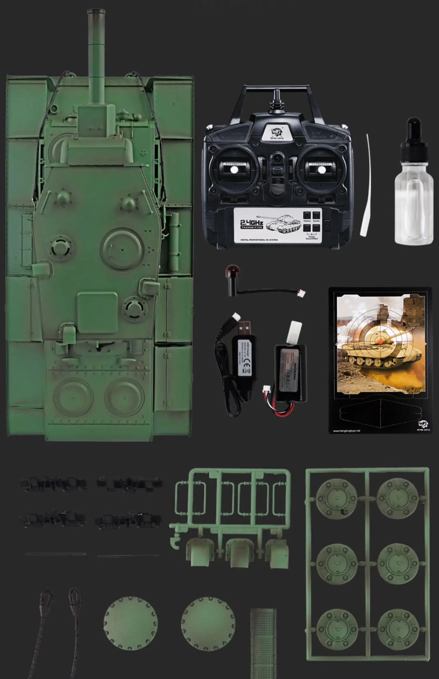 Henglong 1/16 Scale Remote-Controlled Tank - Electric Military Model With Smoking Tracks Feature Large Alloy Toy Car For Boys