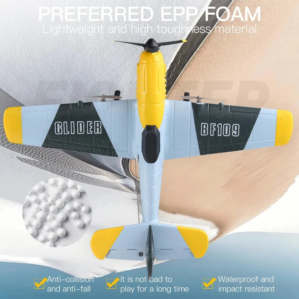 Antsir Z61 RC Plane BF109 Fighter 2.4GHz 3CH Smart Balance EPP Foam  RC Gliders Fixed Wingspan RC Aircraft