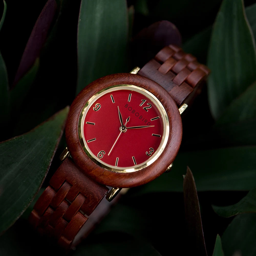 BOBO BIRD Wood Watches for Women Nature Lightweight Engraved Wooden Watch Simple Lady Quartz Wristwatch Custom Gift for Her