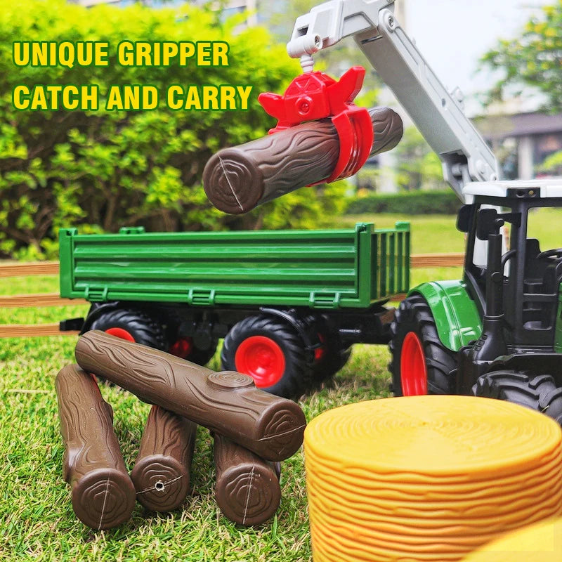 22pcs Farm Model Set Kids Toy Farmer Car 1:24 Pull Back Tractor Transport Car Engineering Vehicle Pretend Play Games Kids Gift