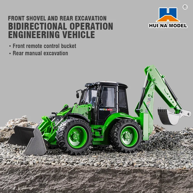Huina 1:4 1579 Remote Control Truck Excavator 9CH Loader Two-way Forklift Sound Light Truck