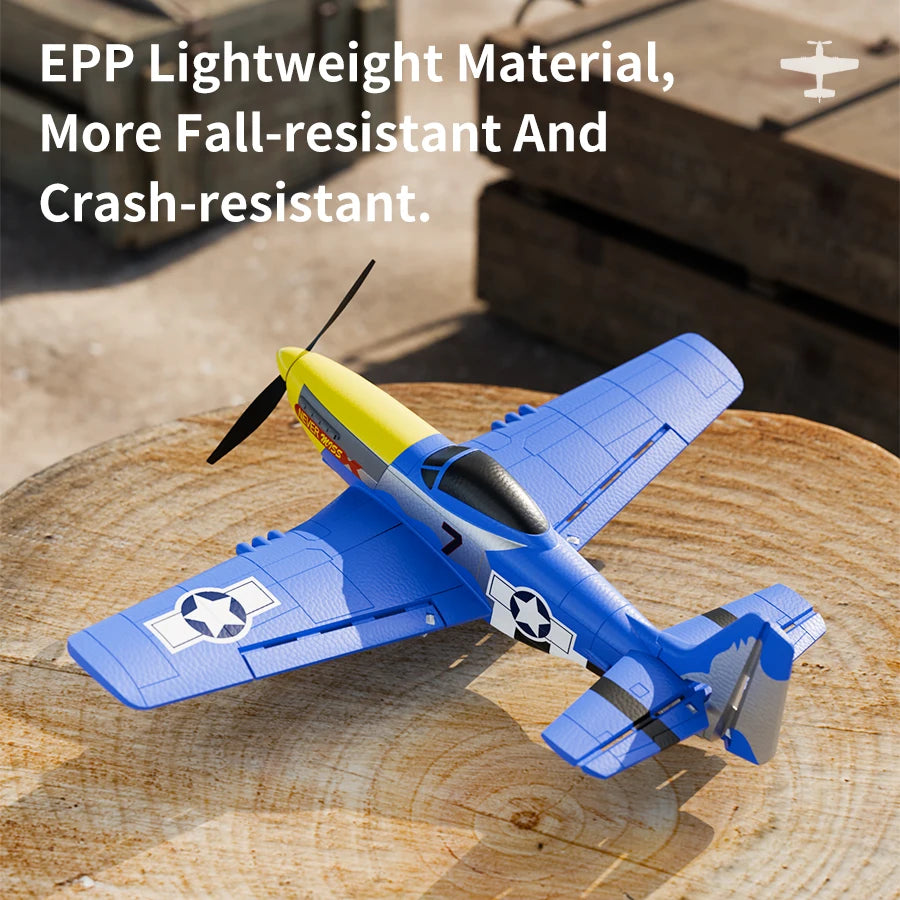 Antsir P51 Mustang 2.4G Radio EPP Foam 4CH 6 Axis 410MM Wingspan RC Fighter One Key Aerobatic RTF