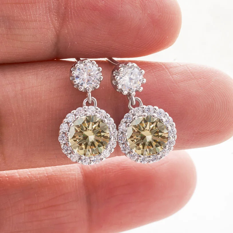 1ct Moissanite Diamond Earrings for Women S925 Sterling Sliver 18k White Gold Plated Diamond Drop Earring Gifts with Certificate