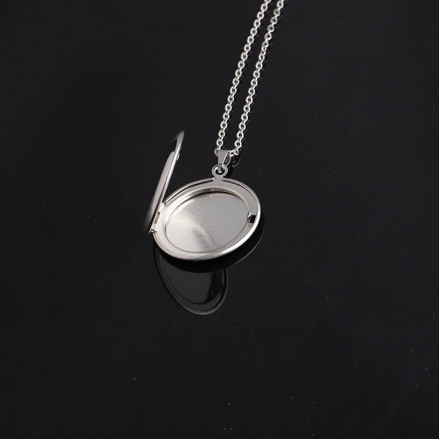 New 10pieces/lot Mirror Polish Stainless Steel DIY Round Photo Picture Frame Locket Pendant Necklace
