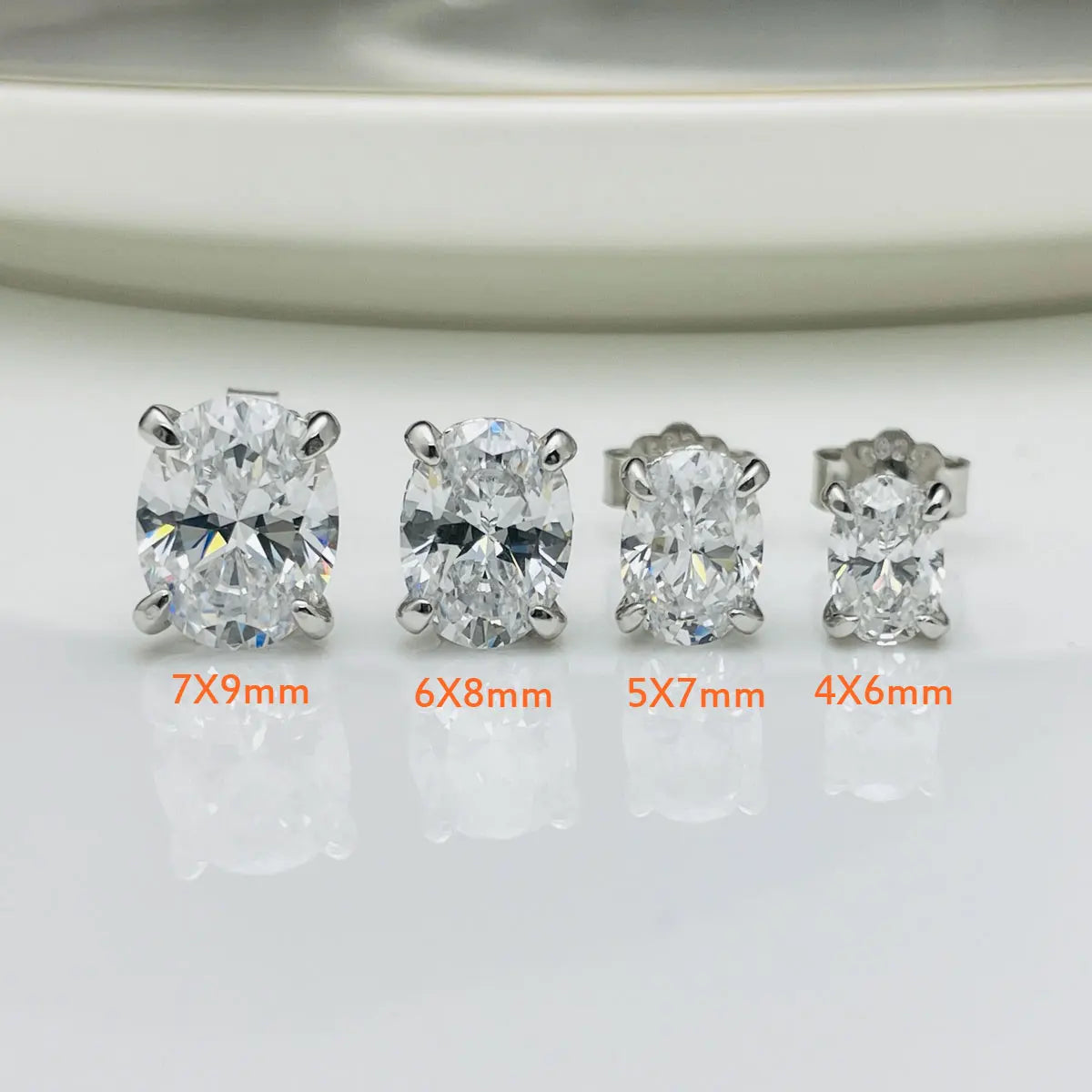 DEZO Total 4 Carats Oval Cut Moissanite Earring For Women Solid 925 Sterling Silver Stud Earrings VVS D Color GRA Certificate