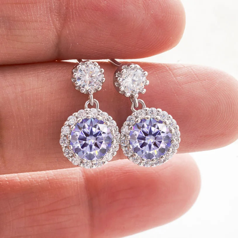 1ct Moissanite Diamond Earrings for Women S925 Sterling Sliver 18k White Gold Plated Diamond Drop Earring Gifts with Certificate