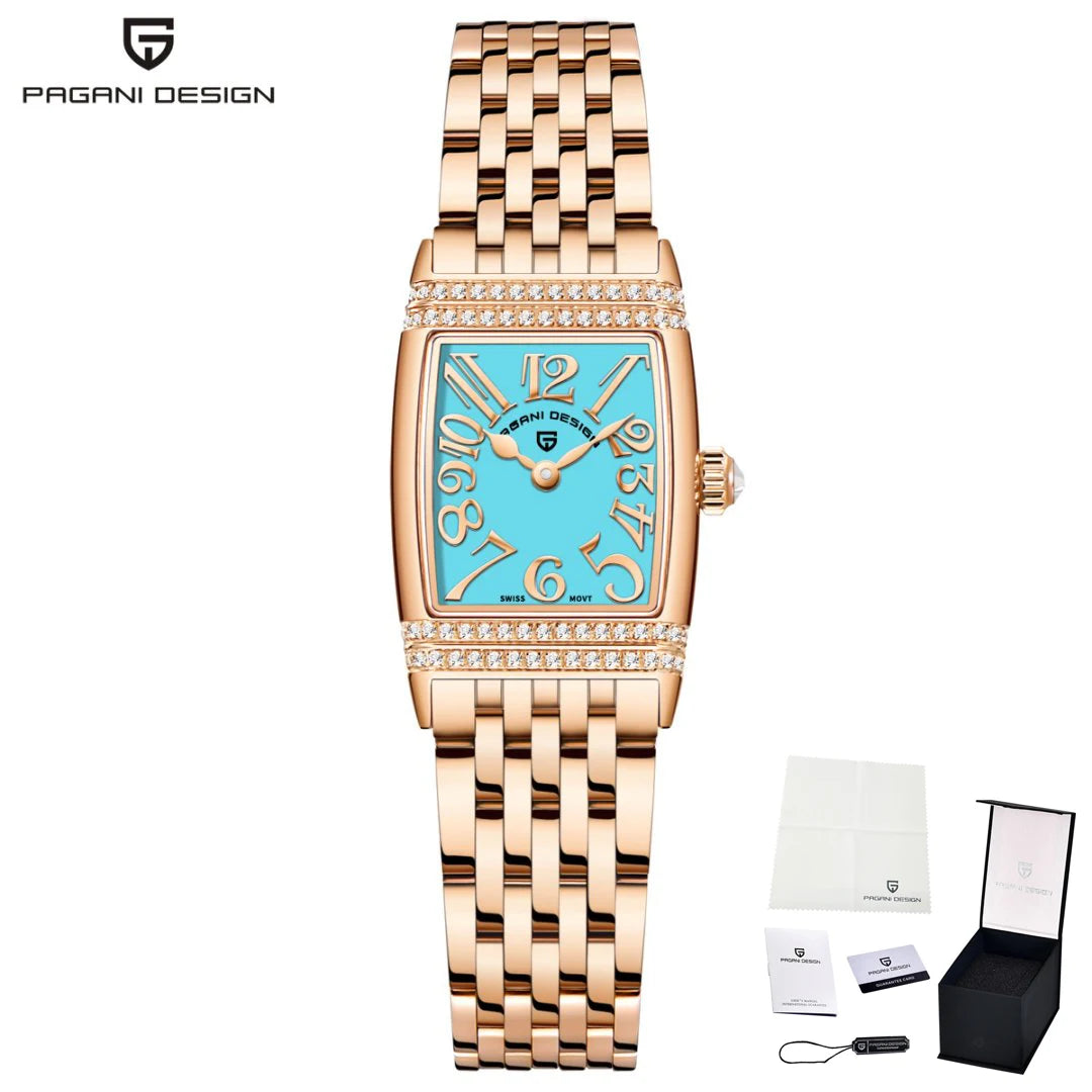 PAGANI DESIGN Luxury Roman numerals Watch For Woman Waterproof  Ladies Watch Stainless Steel Quartz Women's Watches Elegant+Box