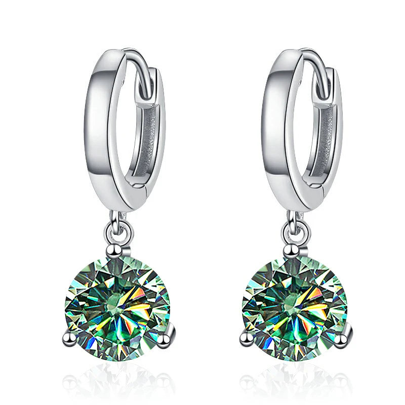 2ct Moissanite Diamond Earrings 100% S925 Sterling Sliver Orginal Drop Earring Wedding Bride Jewelry with Certificate for Women
