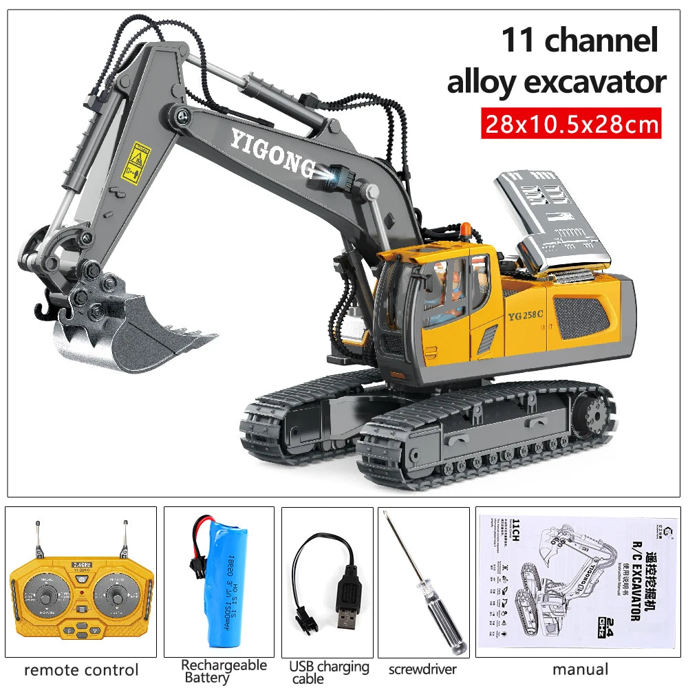 Lkçomo 4WD Remote Control Excavator Toy Radio Controlled RC Dump Truck Vehicle Crawler Bulldozer Construction