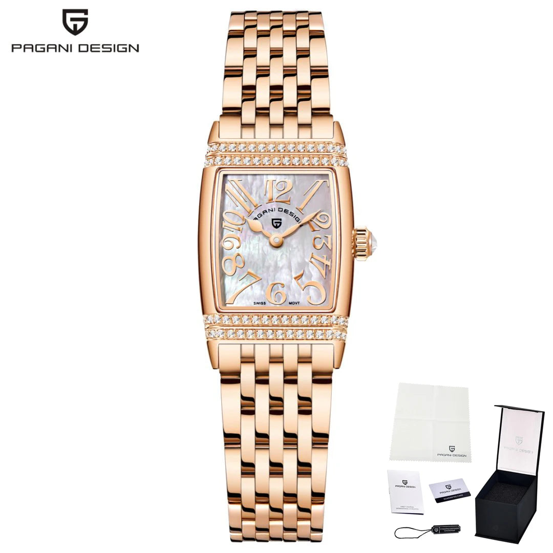 PAGANI DESIGN Luxury Roman numerals Watch For Woman Waterproof  Ladies Watch Stainless Steel Quartz Women's Watches Elegant+Box
