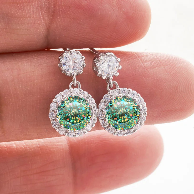 1ct Moissanite Diamond Earrings for Women S925 Sterling Sliver 18k White Gold Plated Diamond Drop Earring Gifts with Certificate