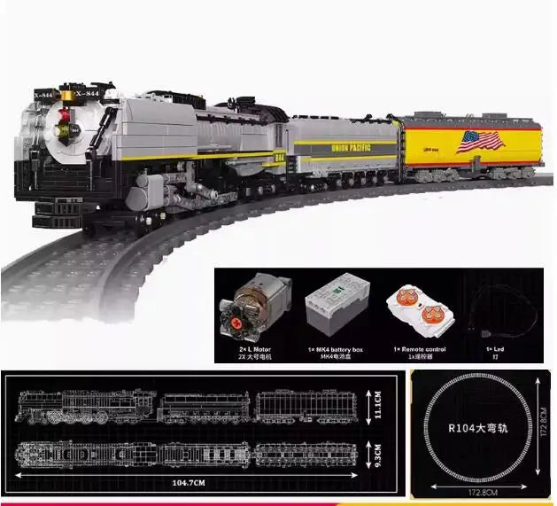 Mould King 12027-ST12022 Technical RC EMD Diesel Locomotive Building Block Remote Control Train Bricks