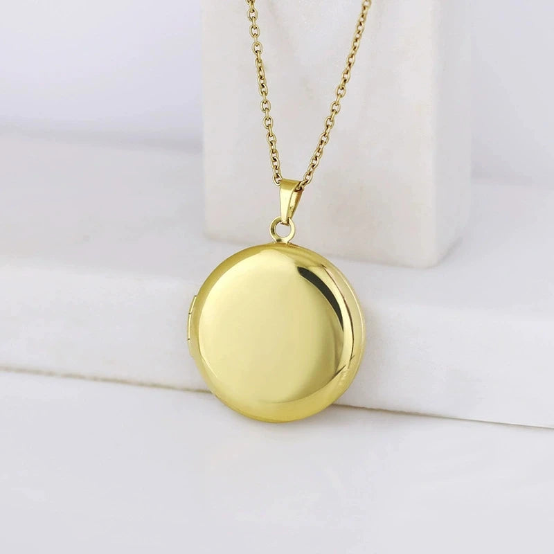 New 10pieces/lot Mirror Polish Stainless Steel DIY Round Photo Picture Frame Locket Pendant Necklace